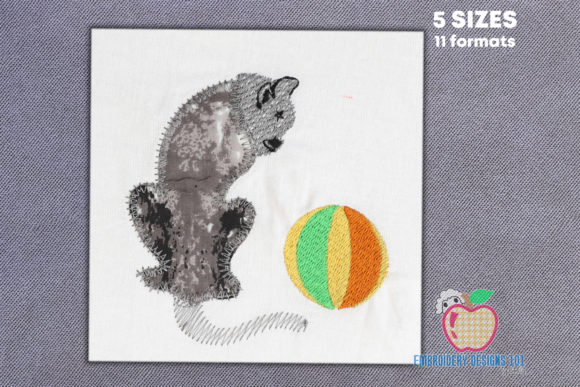Cat Playing with Ball Applique Review