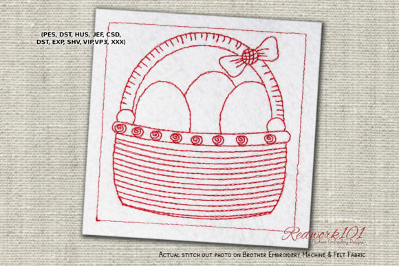 Easter Basket with Eggs Redwork: A Designer’s Review